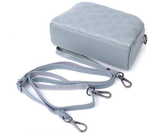 Придбати Элегантная женская сумка прошита ромбами на лицевой стороне из натуральной кожи Vintage 22808 Синий, image , зображення 7, характеристики, відгуки