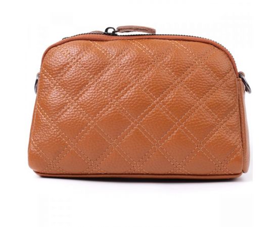 Купить Стильная женская сумка прошита ромбами на лицевой стороне из натуральной кожи Vintage 22809 Рыжий, фото , изображение 5, характеристики, отзывы