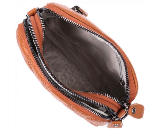 Купить Стильная женская сумка прошита ромбами на лицевой стороне из натуральной кожи Vintage 22809 Рыжий, фото , изображение 8, характеристики, отзывы