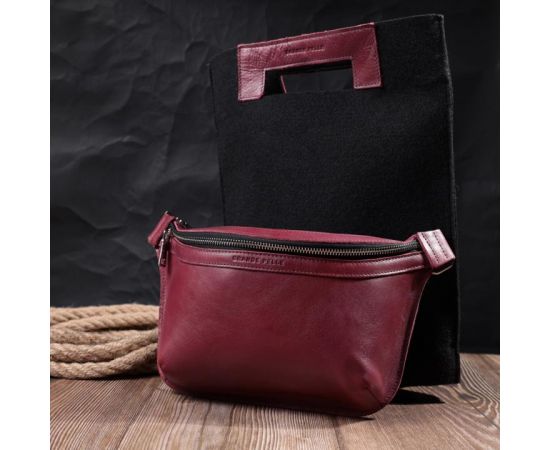 Купить Красивая бананка для женщин из натуральной кожи GRANDE PELLE 22815 Розовый, фото , изображение 11, характеристики, отзывы