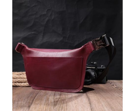 Купить Красивая бананка для женщин из натуральной кожи GRANDE PELLE 22815 Розовый, фото , изображение 10, характеристики, отзывы