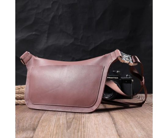 Купить Интересная бананка для женщин из натуральной кожи GRANDE PELLE 22816 Бежевый, фото , изображение 10, характеристики, отзывы