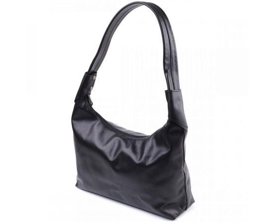 Купить Практичная женская сумка на плечо из гладкой натуральной кожи Shvigel 22828 Черная, фото , изображение 2, характеристики, отзывы