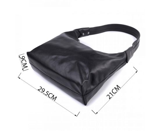 Купить Практичная женская сумка на плечо из гладкой натуральной кожи Shvigel 22828 Черная, фото , изображение 3, характеристики, отзывы