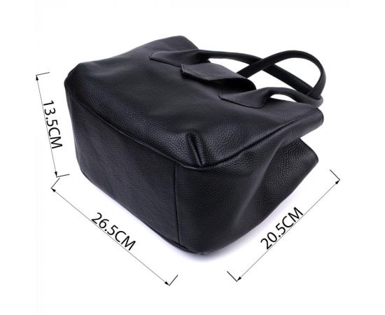 Придбати Замечательная женская сумка с двумя ручками из натуральной кожи Shvigel 22829 Черная, image , зображення 3, характеристики, відгуки