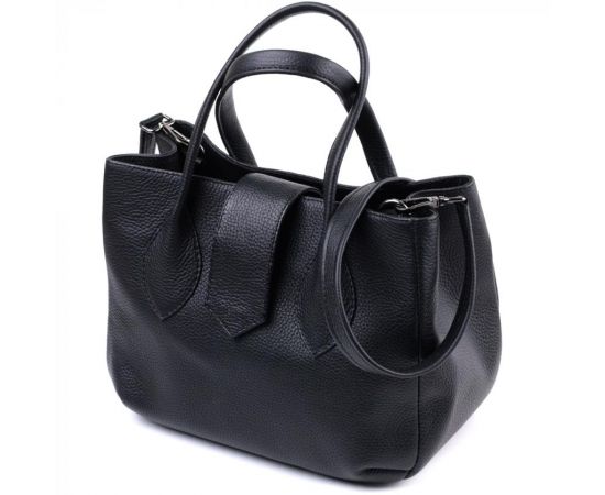 Придбати Замечательная женская сумка с двумя ручками из натуральной кожи Shvigel 22829 Черная, image , зображення 5, характеристики, відгуки