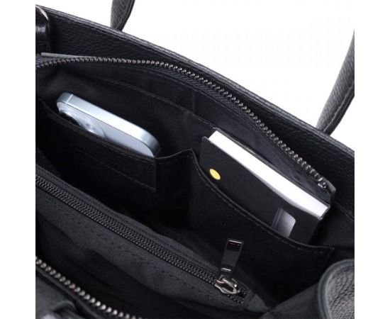 Придбати Замечательная женская сумка с двумя ручками из натуральной кожи Shvigel 22829 Черная, image , зображення 8, характеристики, відгуки