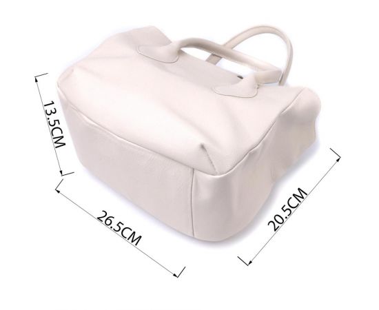 Купить Деловая женская сумка с двумя ручками из натуральной кожи Shvigel 22830 Бежевая, фото , изображение 3, характеристики, отзывы