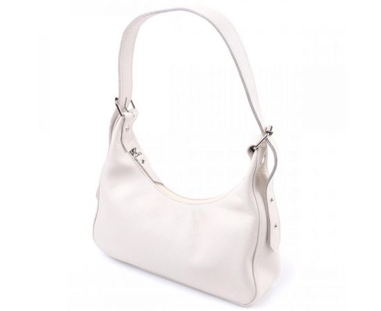 Купить Сумка багет с регулируемым ремнем из натуральной кожи Shvigel 22831 Бежевая, фото , характеристики, отзывы