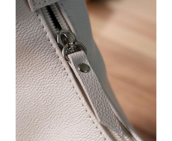 Купить Сумка багет с регулируемым ремнем из натуральной кожи Shvigel 22831 Бежевая, фото , изображение 11, характеристики, отзывы