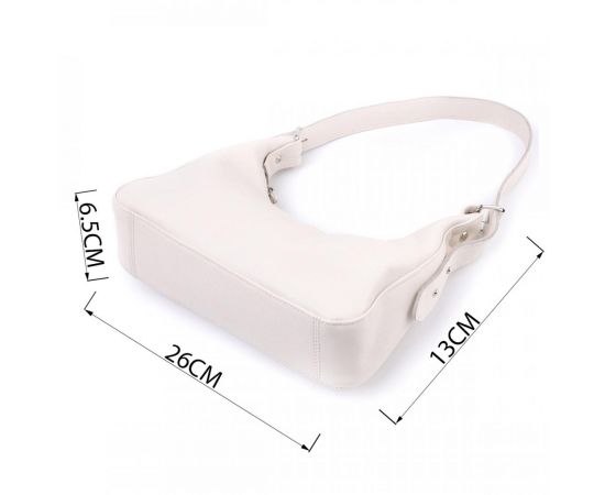 Купить Сумка багет с регулируемым ремнем из натуральной кожи Shvigel 22831 Бежевая, фото , изображение 3, характеристики, отзывы