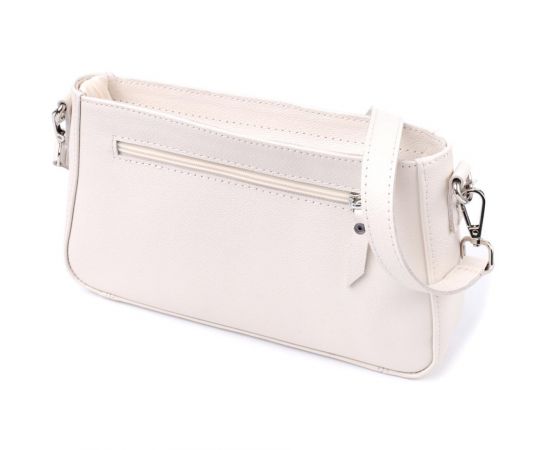 Купить Сумка багет с цепочкой и съемным ремешком из натуральной кожи Shvigel 22835 Бежевая, фото , изображение 2, характеристики, отзывы