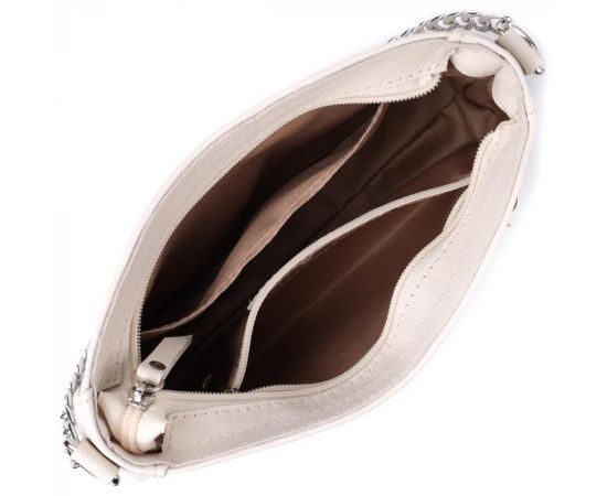 Купить Сумка багет с цепочкой и съемным ремешком из натуральной кожи Shvigel 22835 Бежевая, фото , изображение 7, характеристики, отзывы