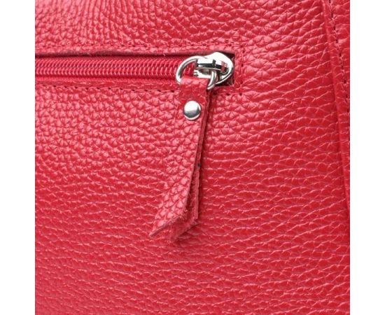 Купить Яркая сумка багет с цепочкой и съемным ремешком из натуральной кожи Shvigel 22836 Красная, фото , изображение 5, характеристики, отзывы