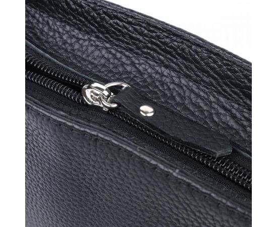 Купить Женская сумка багет с цепочкой и съемным ремешком из зернистой натуральной кожи Shvigel 22837 Черная, фото , изображение 6, характеристики, отзывы