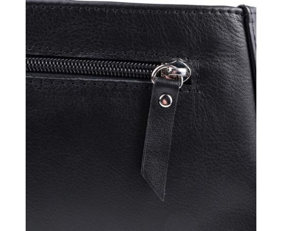 Придбати Женская сумка багет с цепочкой и съемным ремешком из гладкой натуральной кожи Shvigel 22838 Черная, image , зображення 5, характеристики, відгуки