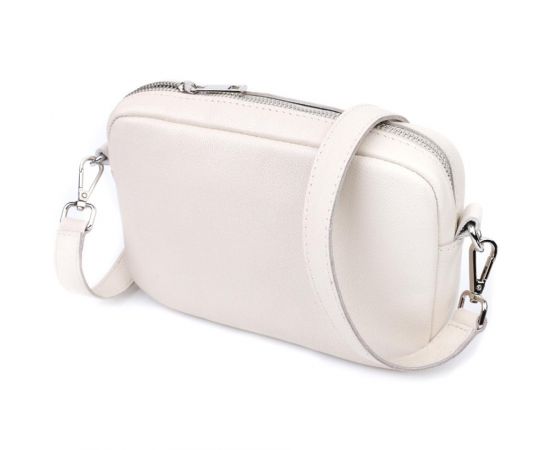 Придбати Классическая женская сумка кросс-боди из натуральной кожи Shvigel 22839 Бежевая, image , характеристики, відгуки