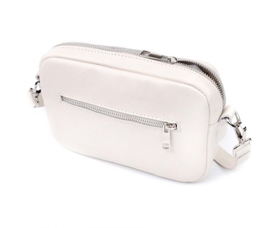 Придбати Классическая женская сумка кросс-боди из натуральной кожи Shvigel 22839 Бежевая, image , зображення 2, характеристики, відгуки