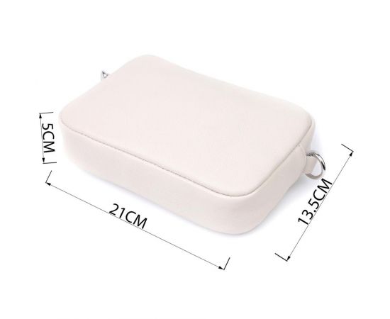 Придбати Классическая женская сумка кросс-боди из натуральной кожи Shvigel 22839 Бежевая, image , зображення 3, характеристики, відгуки