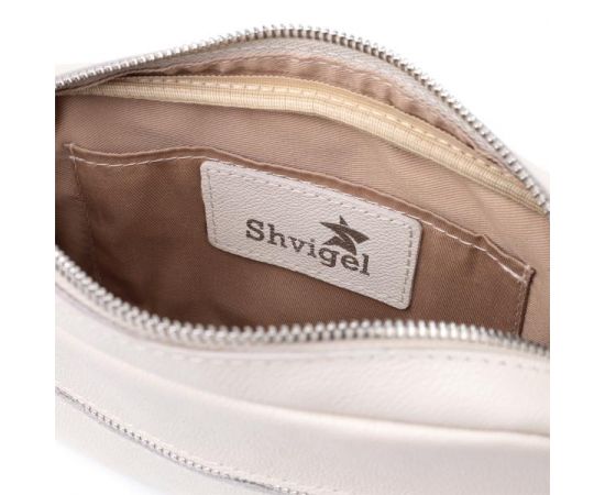 Придбати Классическая женская сумка кросс-боди из натуральной кожи Shvigel 22839 Бежевая, image , зображення 8, характеристики, відгуки