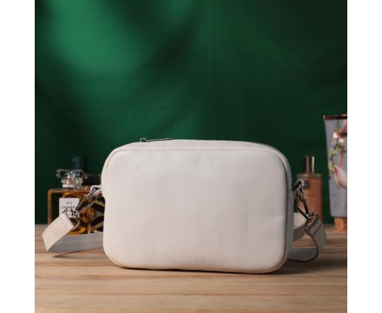 Придбати Классическая женская сумка кросс-боди из натуральной кожи Shvigel 22839 Бежевая, image , зображення 10, характеристики, відгуки