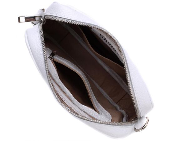 Придбати Универсальная классическая сумка кросс-боди из натуральной кожи Shvigel 22840 Белая, image , зображення 7, характеристики, відгуки