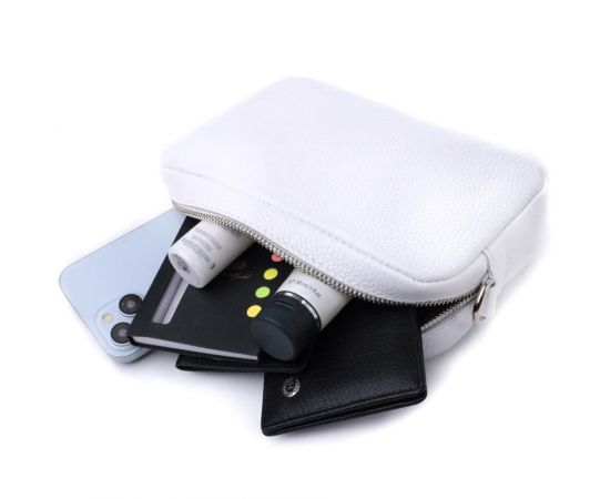 Придбати Универсальная классическая сумка кросс-боди из натуральной кожи Shvigel 22840 Белая, image , зображення 8, характеристики, відгуки