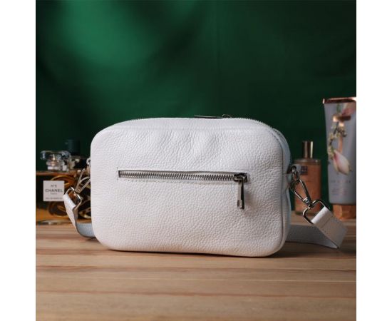 Придбати Универсальная классическая сумка кросс-боди из натуральной кожи Shvigel 22840 Белая, image , зображення 10, характеристики, відгуки