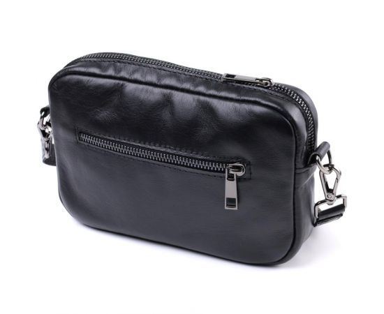 Купить Классическая сумка кросс-боди из гладкой натуральной кожи Shvigel 22841 Черная, фото , изображение 2, характеристики, отзывы