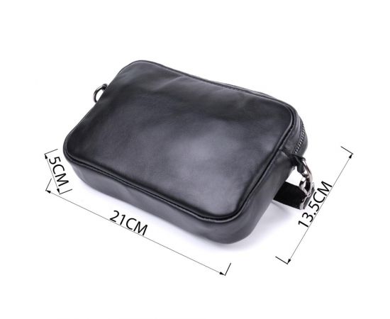 Купить Классическая сумка кросс-боди из гладкой натуральной кожи Shvigel 22841 Черная, фото , изображение 3, характеристики, отзывы