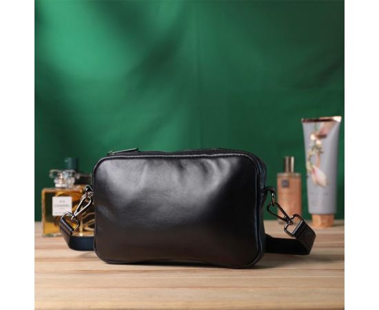 Купить Классическая сумка кросс-боди из гладкой натуральной кожи Shvigel 22841 Черная, фото , изображение 9, характеристики, отзывы