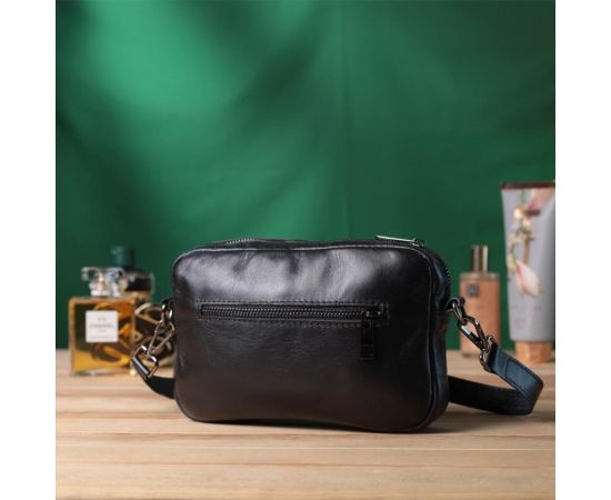 Купить Классическая сумка кросс-боди из гладкой натуральной кожи Shvigel 22841 Черная, фото , изображение 10, характеристики, отзывы