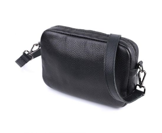 Купить Классическая сумка кросс-боди из зернистой натуральной кожи Shvigel 22842 Черная, фото , характеристики, отзывы