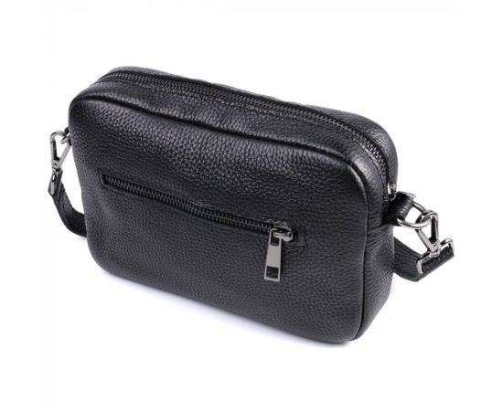 Купить Классическая сумка кросс-боди из зернистой натуральной кожи Shvigel 22842 Черная, фото , изображение 2, характеристики, отзывы