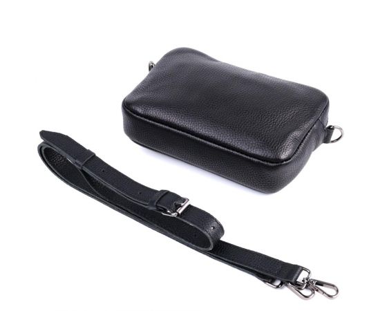 Купить Классическая сумка кросс-боди из зернистой натуральной кожи Shvigel 22842 Черная, фото , изображение 6, характеристики, отзывы