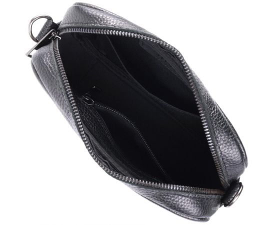 Купить Классическая сумка кросс-боди из зернистой натуральной кожи Shvigel 22842 Черная, фото , изображение 7, характеристики, отзывы