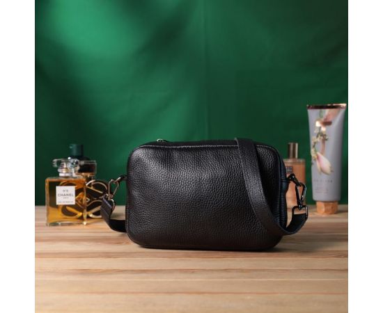 Купить Классическая сумка кросс-боди из зернистой натуральной кожи Shvigel 22842 Черная, фото , изображение 9, характеристики, отзывы