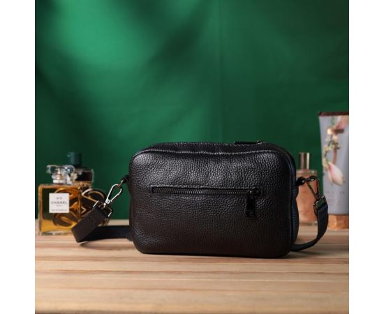 Купить Классическая сумка кросс-боди из зернистой натуральной кожи Shvigel 22842 Черная, фото , изображение 10, характеристики, отзывы