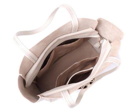 Купить Вместительная сумка-шоппер из натуральной кожи Shvigel 22843 Бежевая, фото , изображение 7, характеристики, отзывы