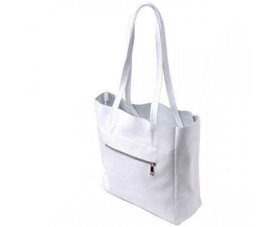 Купить Практичная сумка-шоппер из натуральной кожи Shvigel 22844 Белая, фото , изображение 2, характеристики, отзывы