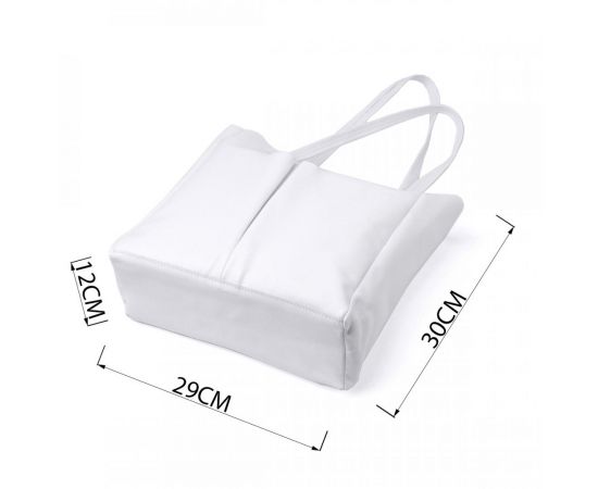 Купить Практичная сумка-шоппер из натуральной кожи Shvigel 22844 Белая, фото , изображение 3, характеристики, отзывы