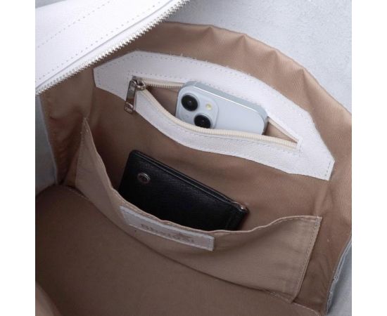 Купить Практичная сумка-шоппер из натуральной кожи Shvigel 22844 Белая, фото , изображение 7, характеристики, отзывы