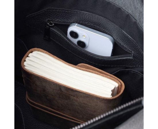 Купить Удобная сумка-шоппер из натуральной кожи Shvigel 22845 Черная, фото , изображение 8, характеристики, отзывы