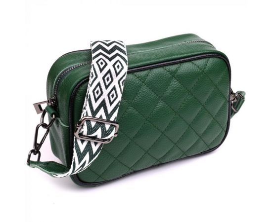Купить Стеганая женская сумка из натуральной кожи 22857 Vintage Зеленый, фото , характеристики, отзывы