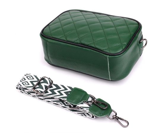 Купить Стеганая женская сумка из натуральной кожи 22857 Vintage Зеленый, фото , изображение 5, характеристики, отзывы