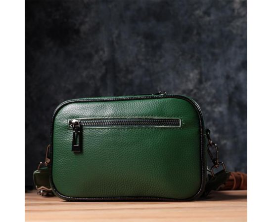 Купить Стеганая женская сумка из натуральной кожи 22857 Vintage Зеленый, фото , изображение 10, характеристики, отзывы