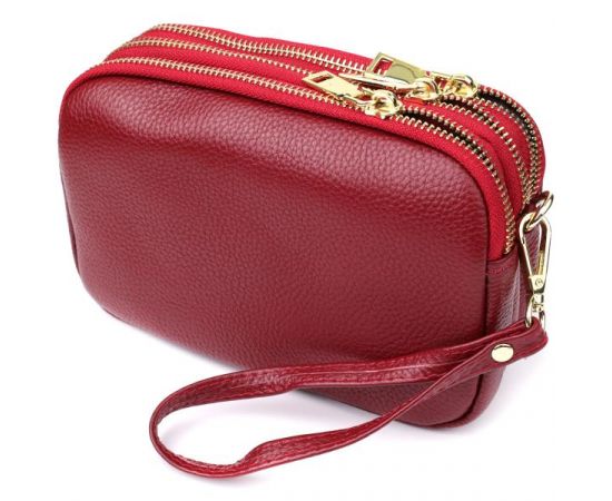 Купить Сумка на три отделения для женщин из натуральной кожи Vintage 22889 Бордовый, фото , изображение 2, характеристики, отзывы