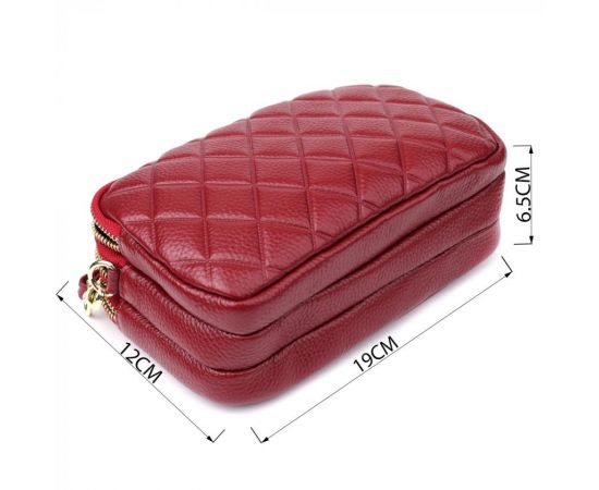 Купить Сумка на три отделения для женщин из натуральной кожи Vintage 22889 Бордовый, фото , изображение 4, характеристики, отзывы