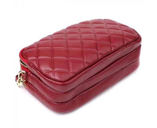 Купить Сумка на три отделения для женщин из натуральной кожи Vintage 22889 Бордовый, фото , изображение 6, характеристики, отзывы