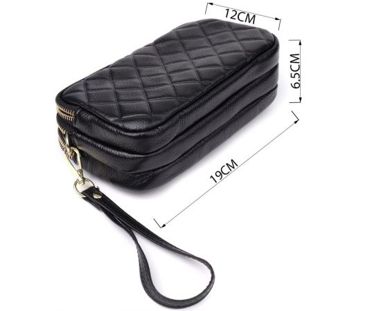 Купить Сумка из натуральной кожи с тремя отделениями для женщин Vintage 22890 Черный, фото , изображение 4, характеристики, отзывы